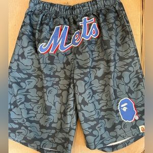Mitchell & Ness x Bape New York Mets ape shorts